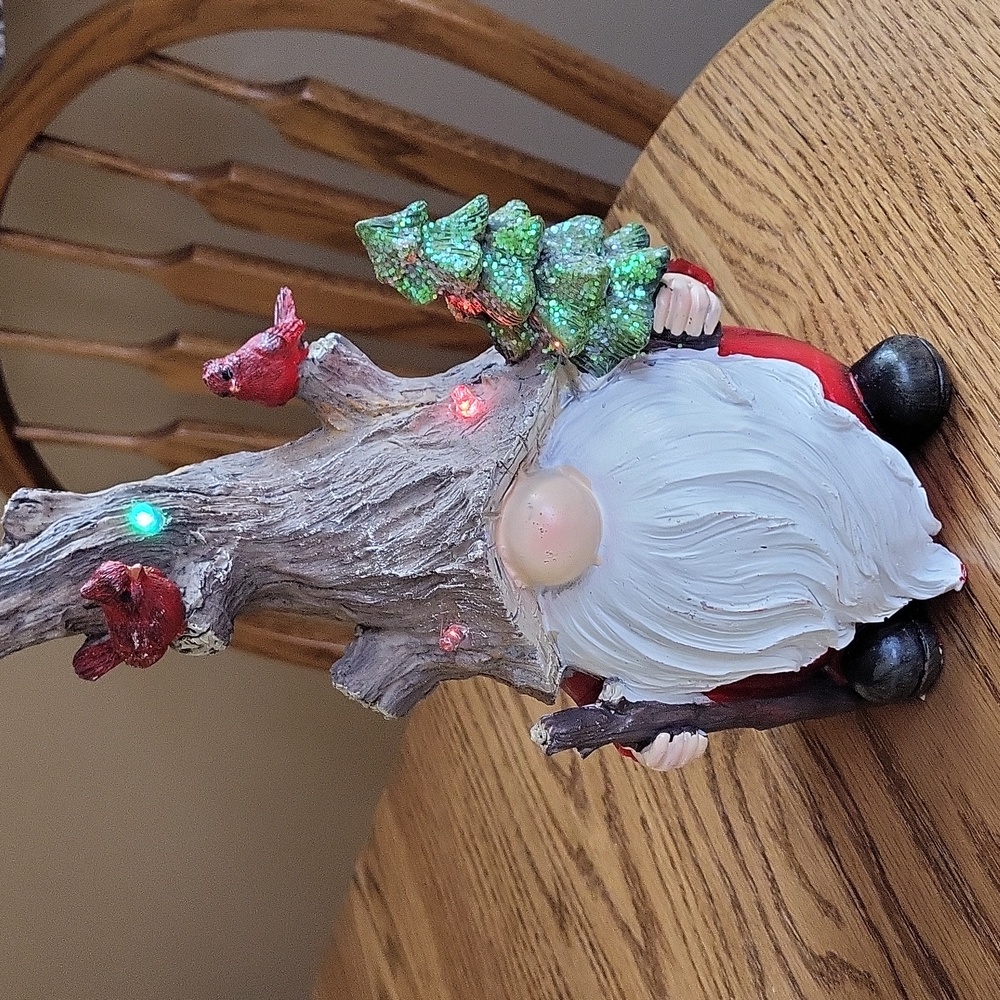 Whimsical Holiday Gnome with LED Tree - Picture 2 of 3